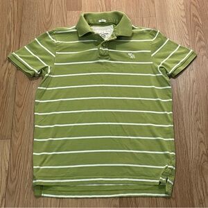 Vintage Abercrombie & Fitch Men’s XL (L) Polo Shirt Green Striped Preppy Classic